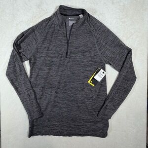 NWT Zella Size Large Mens Gray Half Zip Performance Lightweight Pullover Sweater